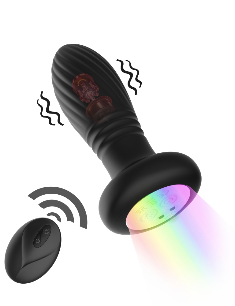 Пробка с фрикциями и LED-подсветкой "Bump Orgasm" на дистанционном управлении 